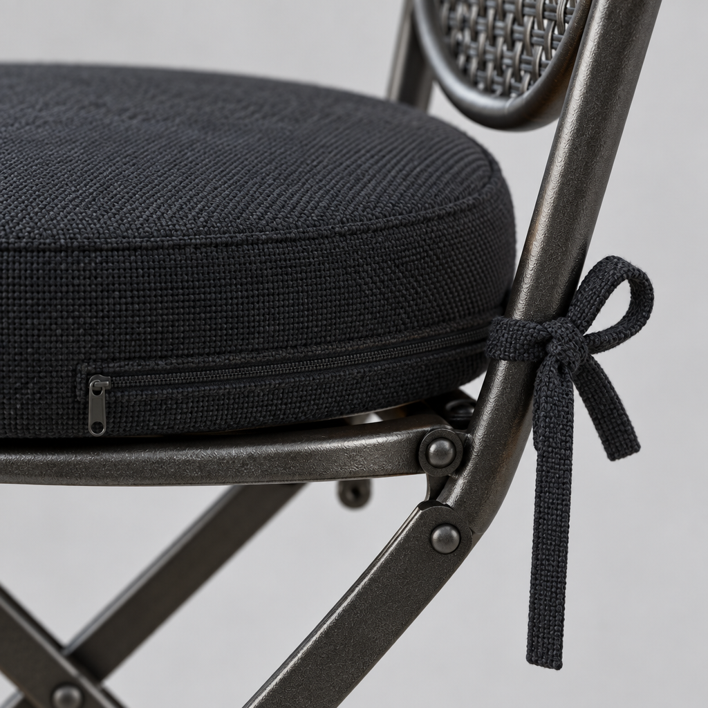 Round Patio Chair Cushions, Set of 4, 15 in, Black