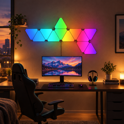 Triangle LED Wall Panels, 10 Pack, RGB with App Control