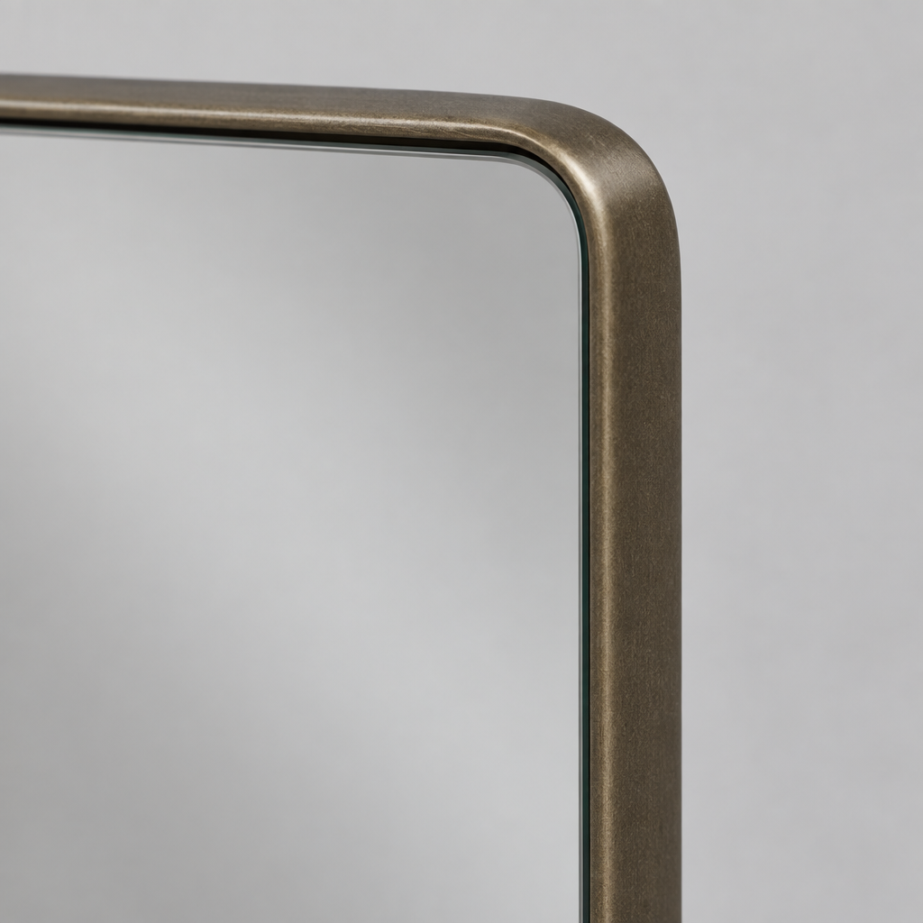 Rectangular Metal Frame Wall Mirror, 28 x 32 to 30 x 48 in