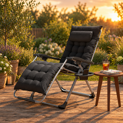 26 in Zero Gravity Reclining Lounge Chair with Cushion