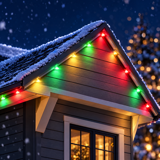 Permanent outdoor eave light strip