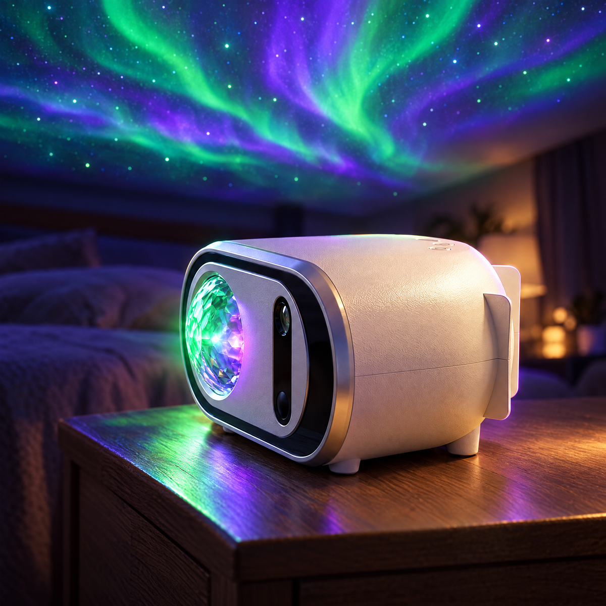 White northern lights projector
