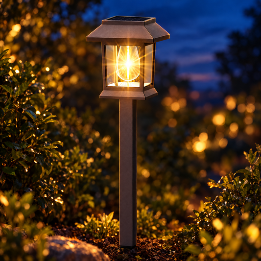 Solar tungsten filament garden light